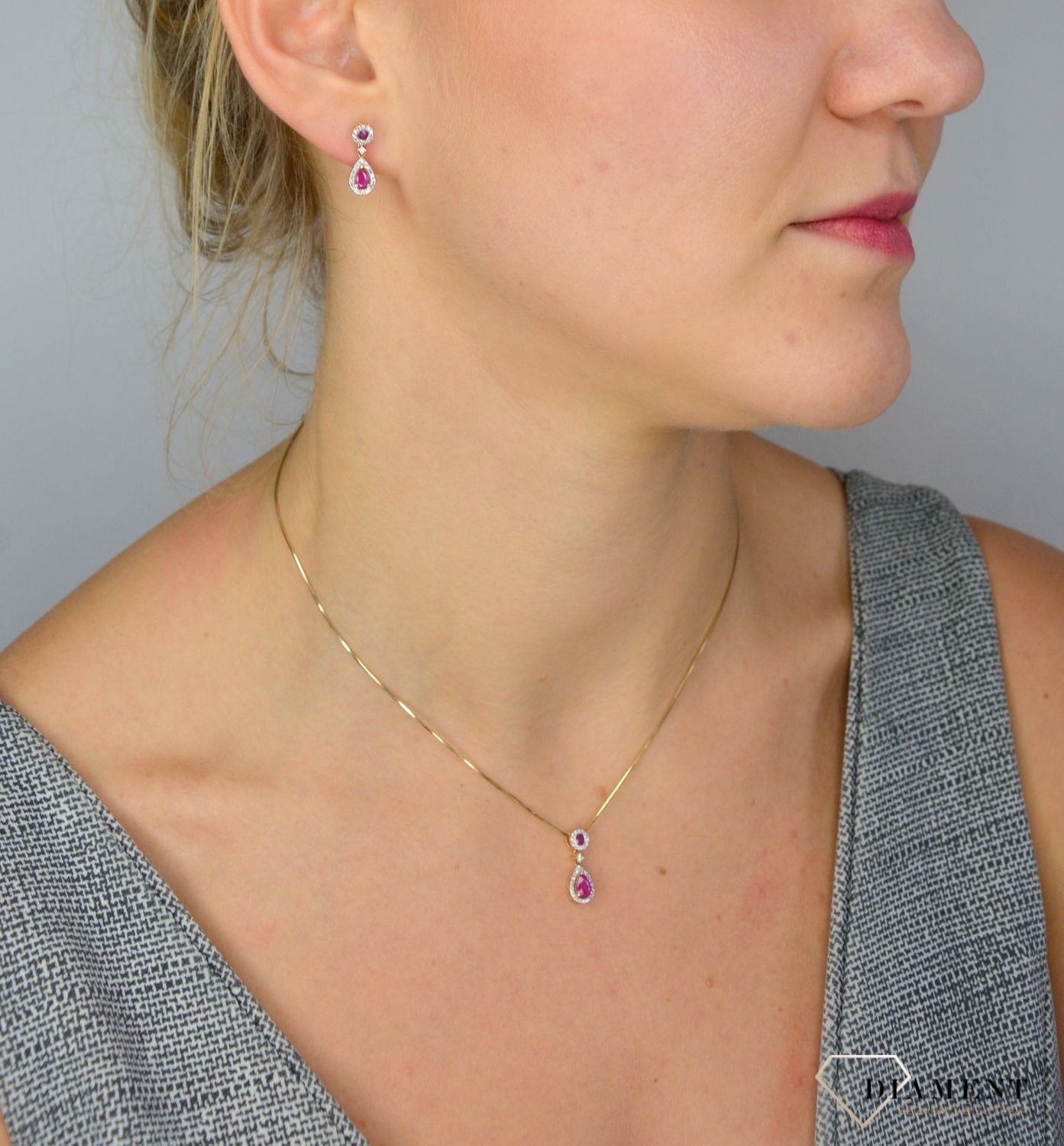 Kolczyki złote DIAMENT rubin, diamenty 60027072 HSI.jpg